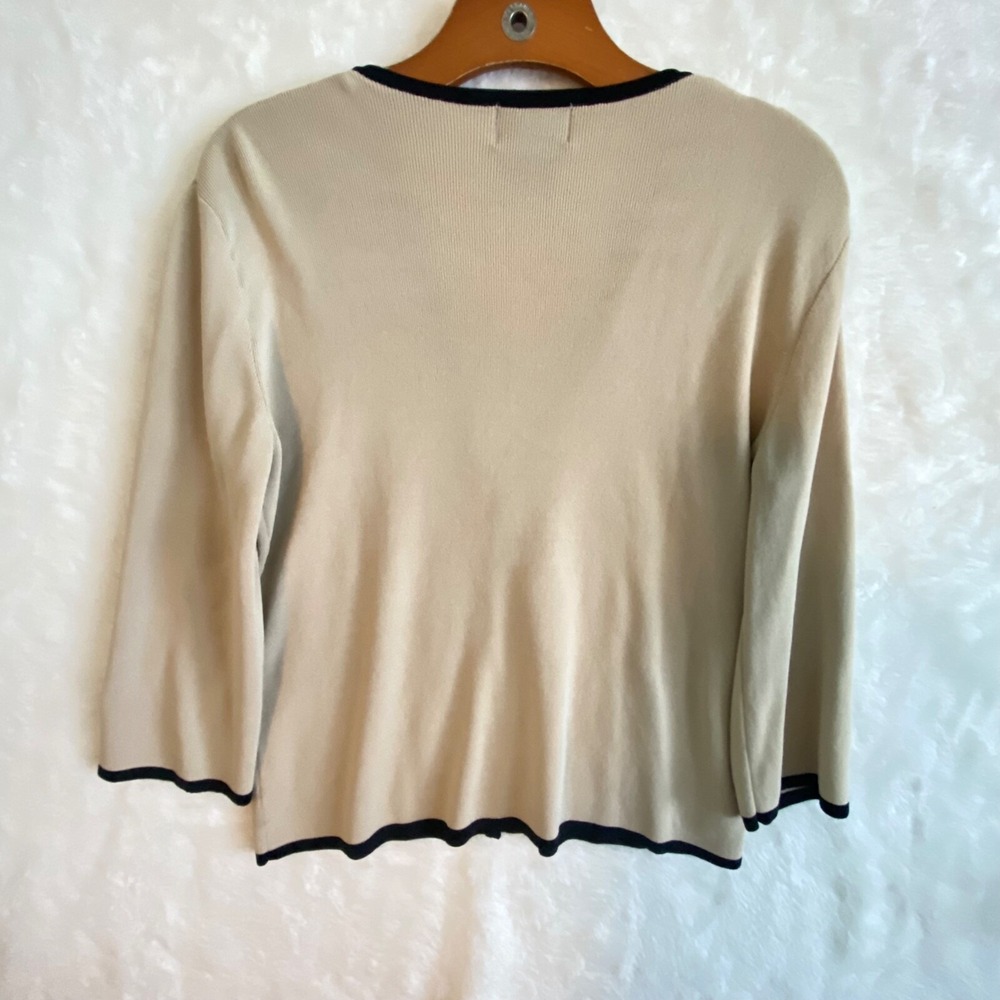 FINITY women's medium CARDIGAN taupe and black Neutral Business Casual - Picture 5 of 9